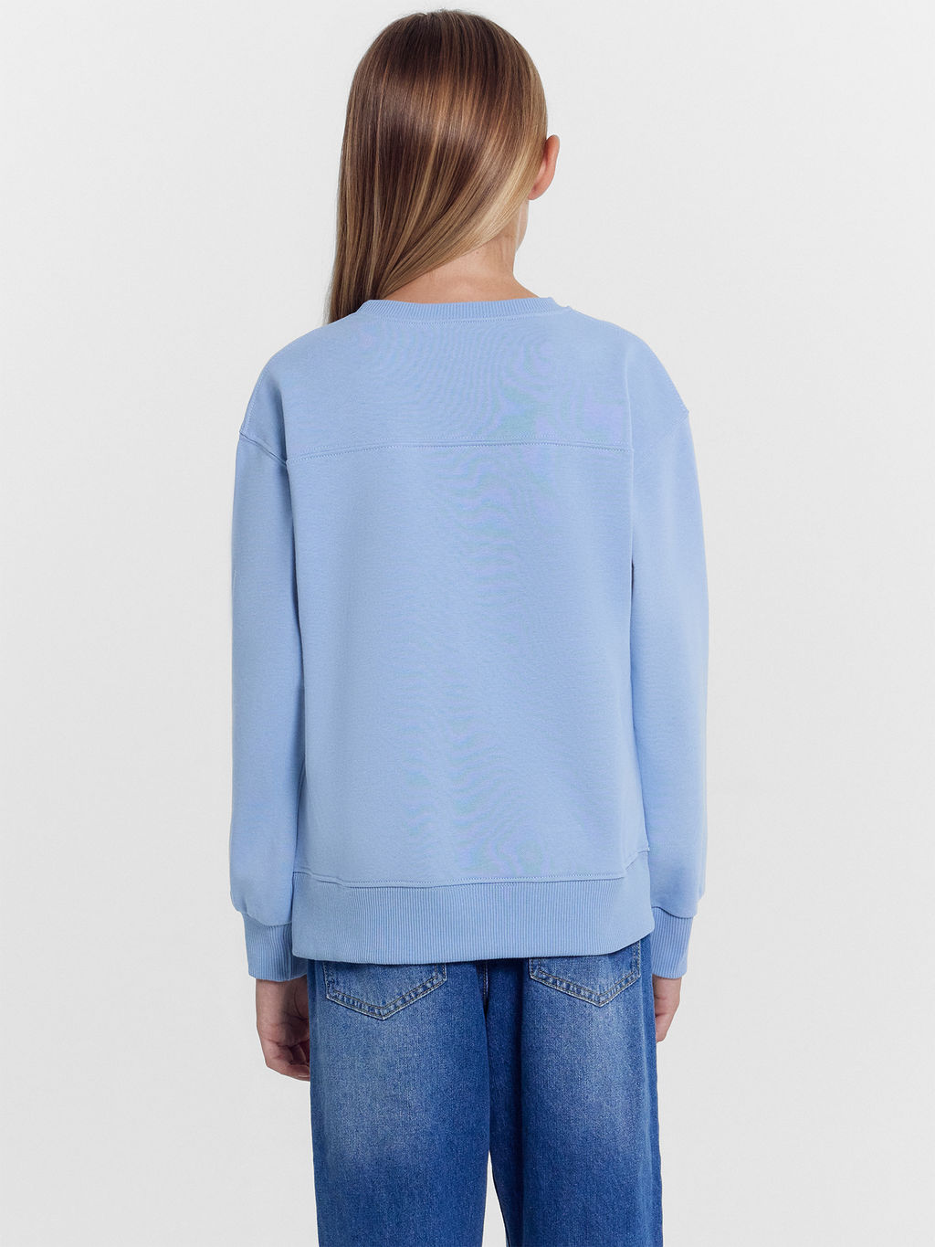 Свитшот для девочек в пыльно-голубом цвете с печатью - Mark formelle фото 4