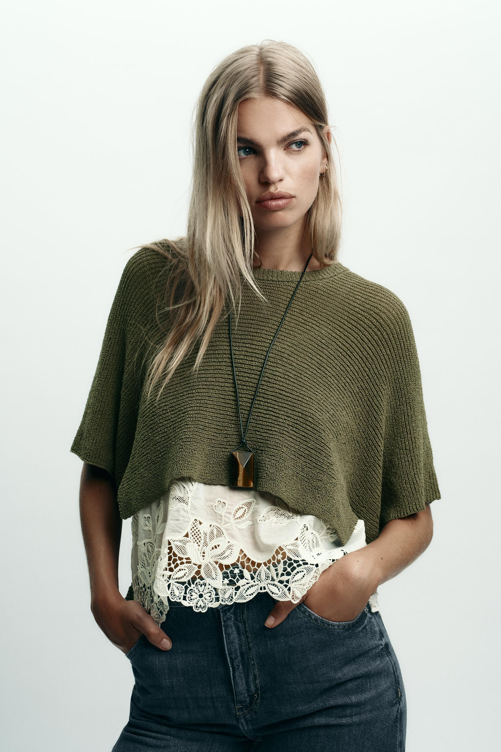 CONTRAST KNIT SWEATER - Zara фото 7
