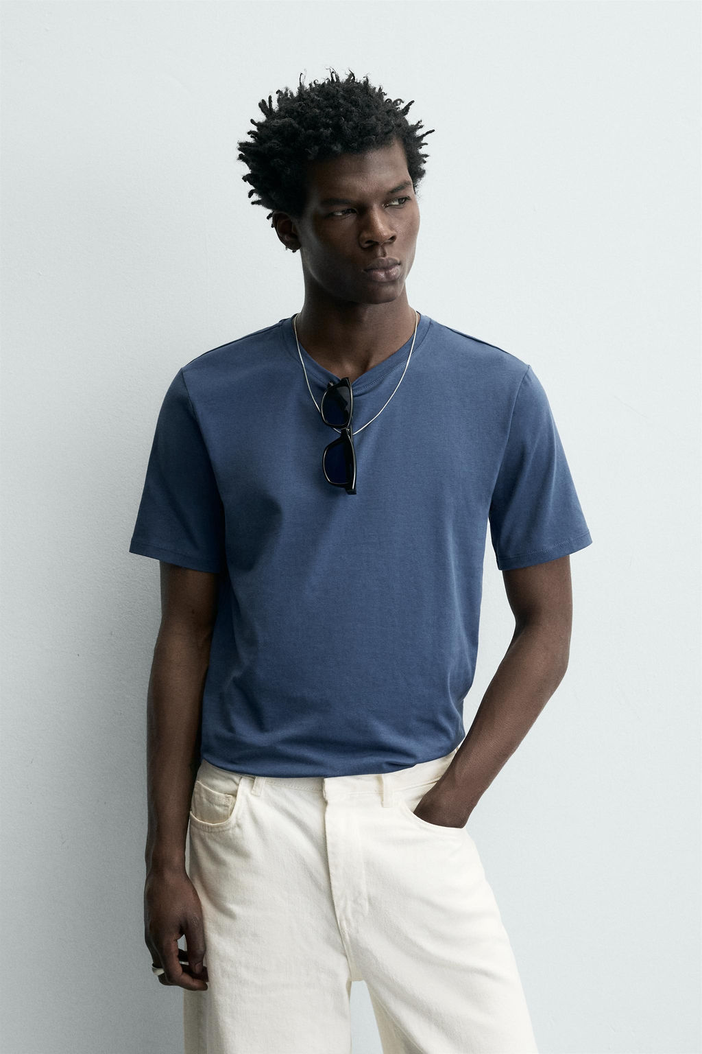 CAMISETA SLIM FIT B?SICA / Azul - Zara фото 2