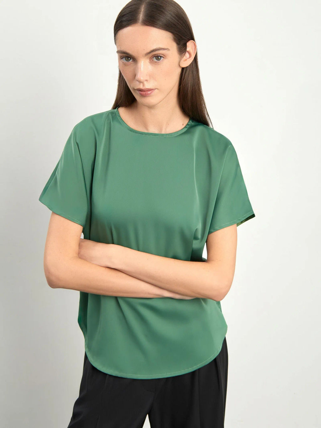 Блуза в оттенке луговой зелени - Emka фото 3