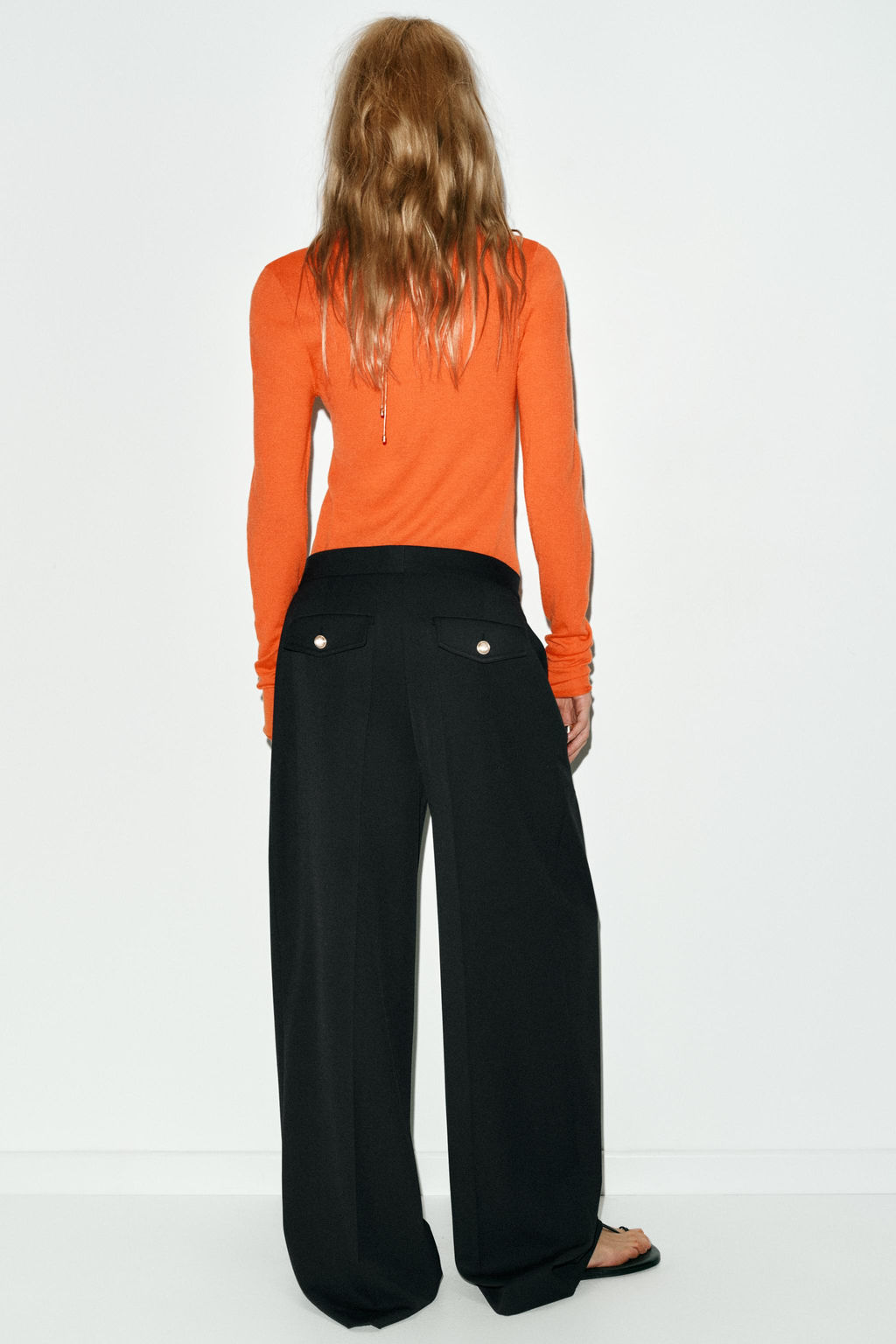 PANTALON ANCHO PINZAS / Negro - Zara фото 7