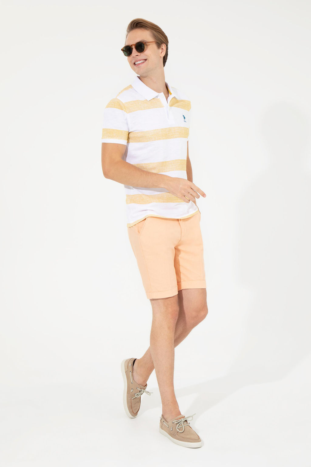 U. S. Polo Assn Мужские оранжевые тканые шорты - U.s. polo assn фото 17