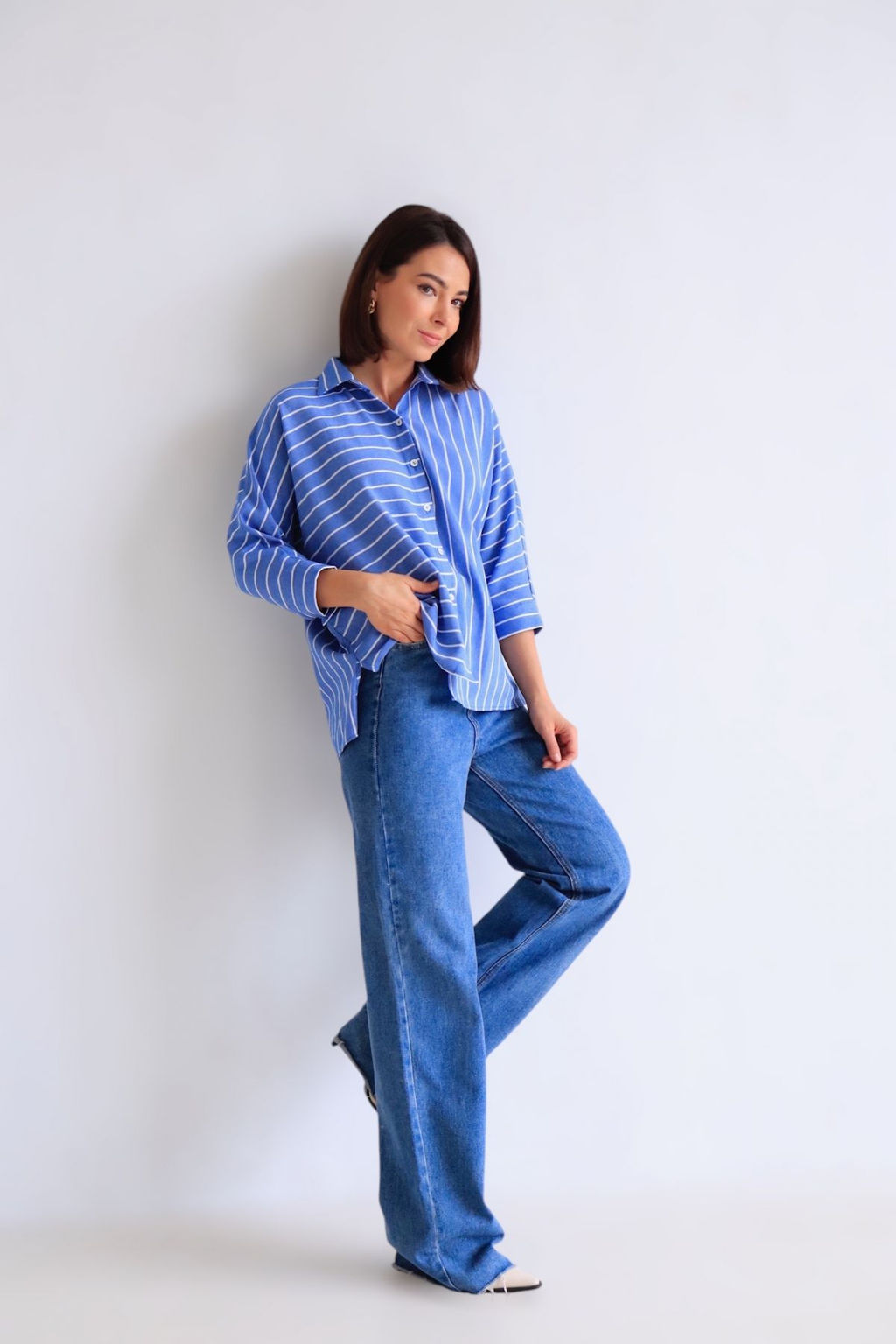 Martichelli Рубашка голубая в полоску  фото 8