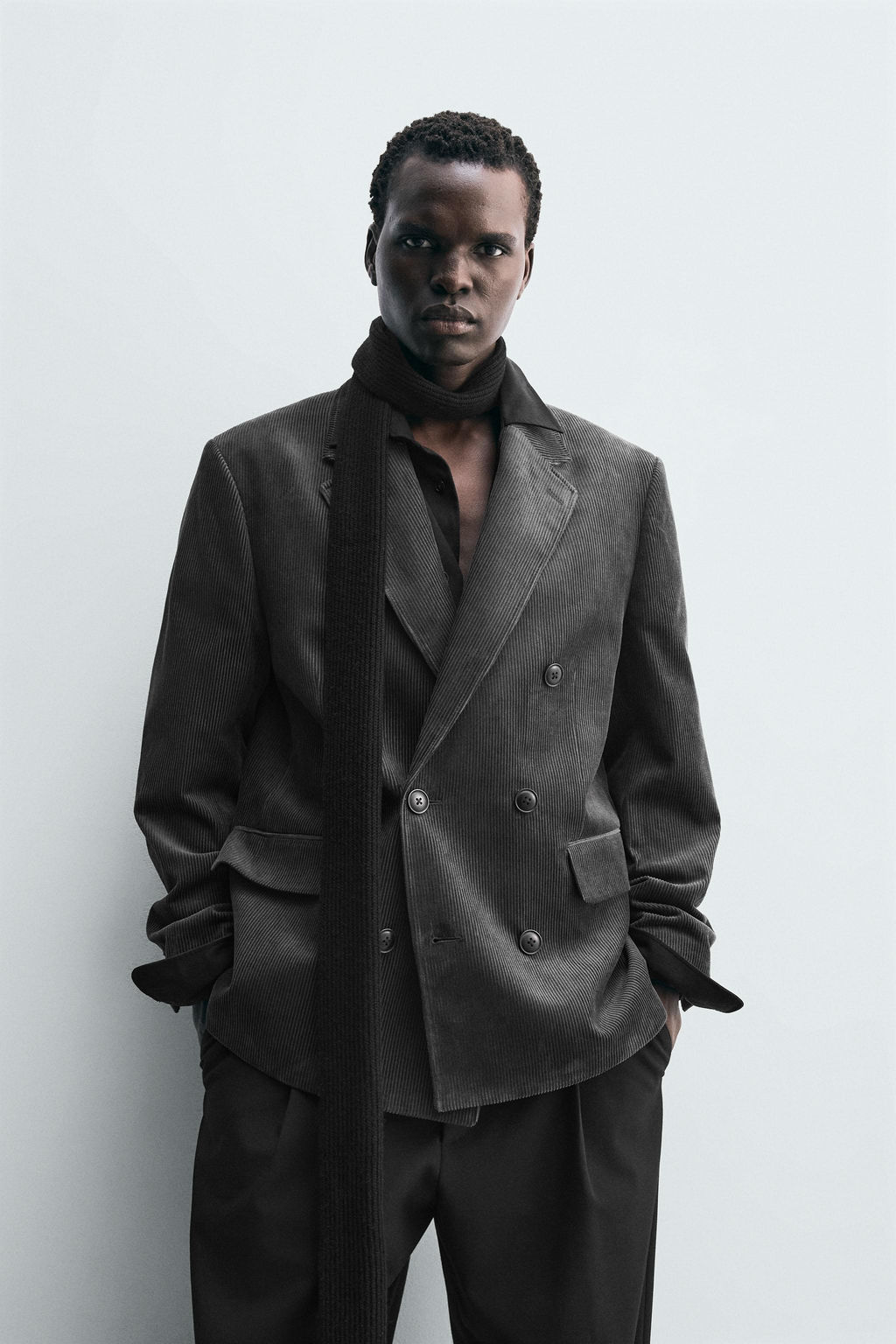 DOUBLE-BREASTED CORDUROY BLAZER - Zara фото 2