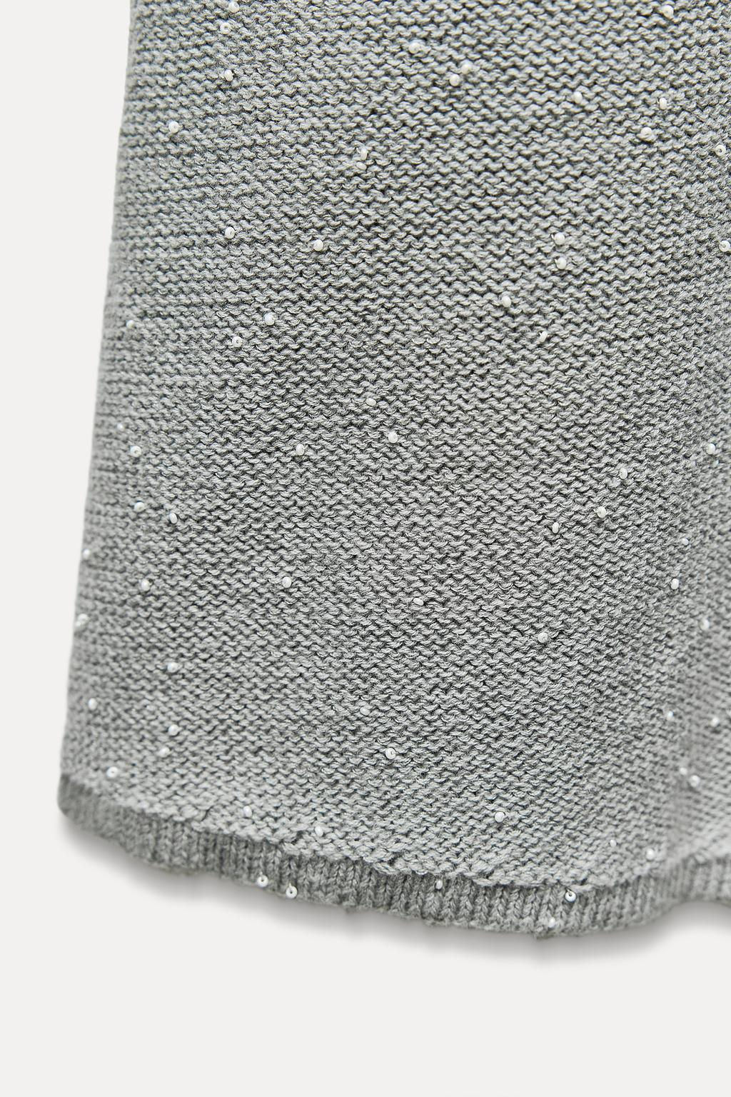 KNIT MIDI SKIRT WITH BEADING - Zara фото 6