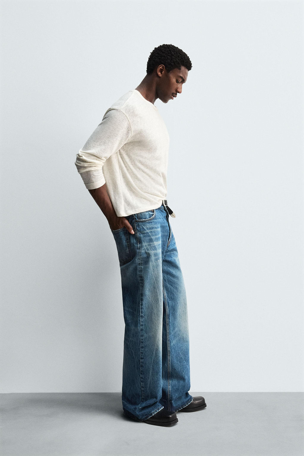 WIDE BELL BOTTOM FIT JEANS - Zara фото 4
