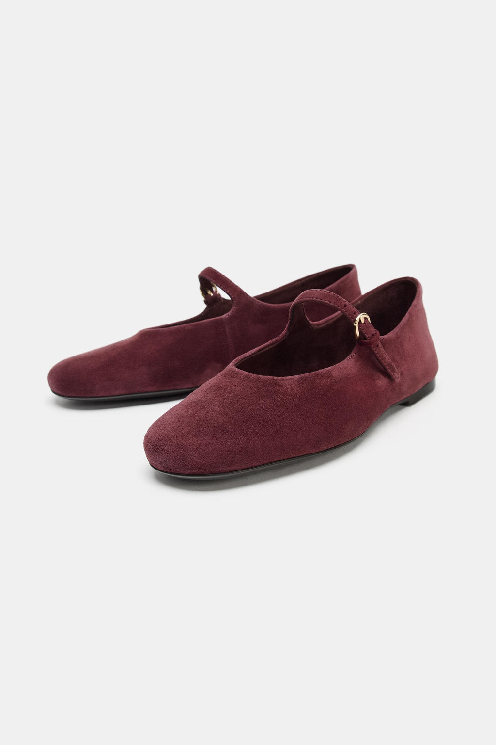SUEDE BALLERINAS WITH BUCKLE - Zara фото 10