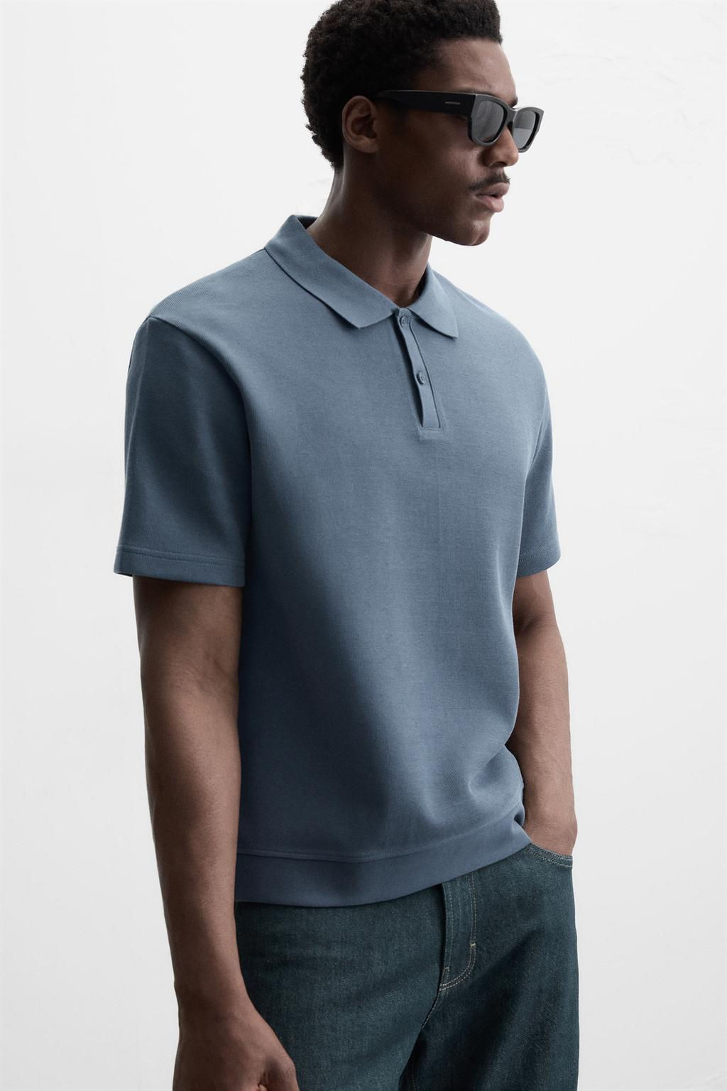 INTERLOCK TEXTURED POLO SHIRT - Zara фото 6