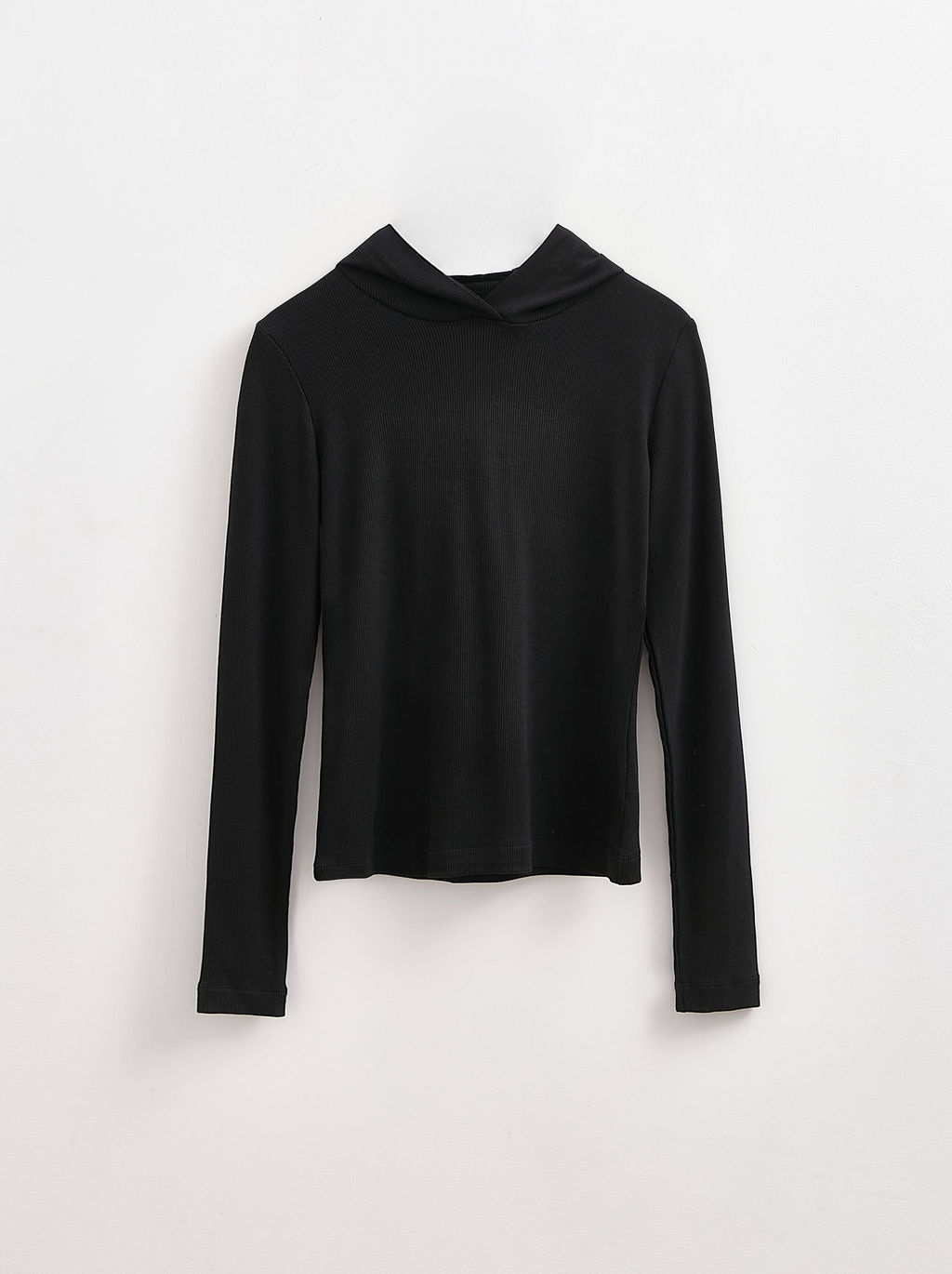 CONTE Джемпер в рубчик с капюшоном LD 2959 black