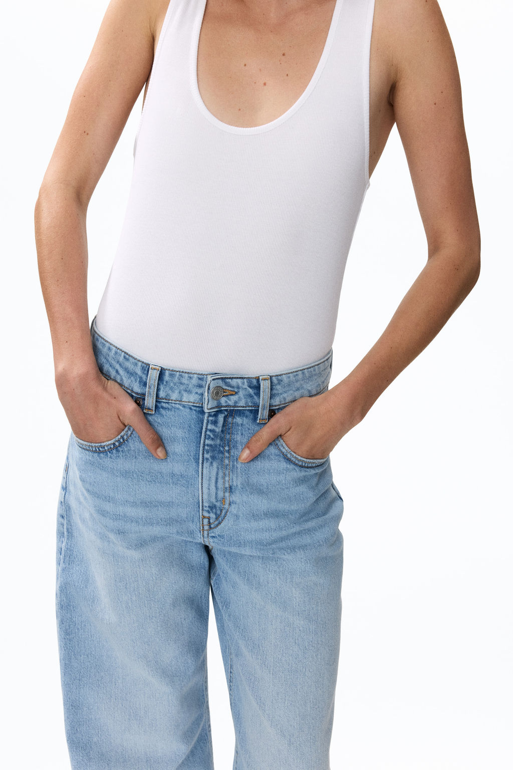 Camiseta sin mangas en canal? de mezcla de seda - H&m фото 4