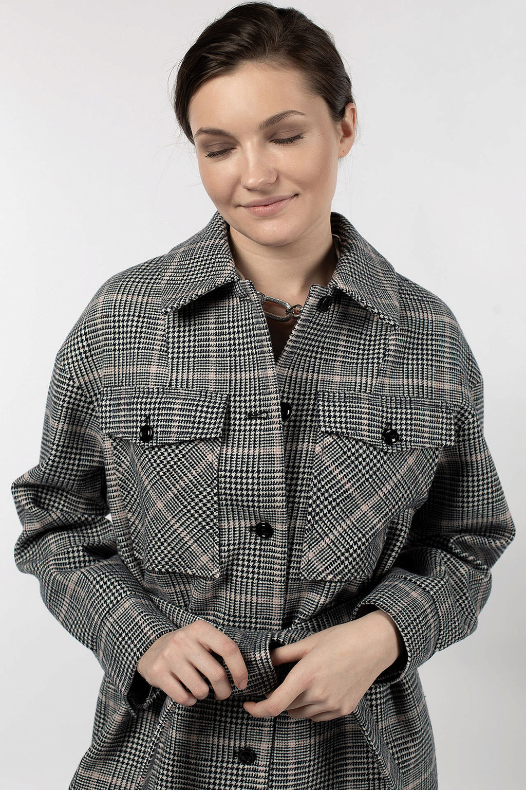 Пальто женское демисезонное (пояс) - El podio фото 5