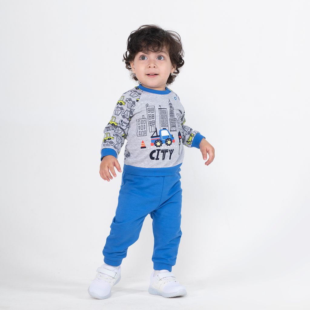 CRB wear/CSNB 90007-11 Комплект для мальчика (джемпер, брюки), светло-серый меланж/Ex.Cherubino