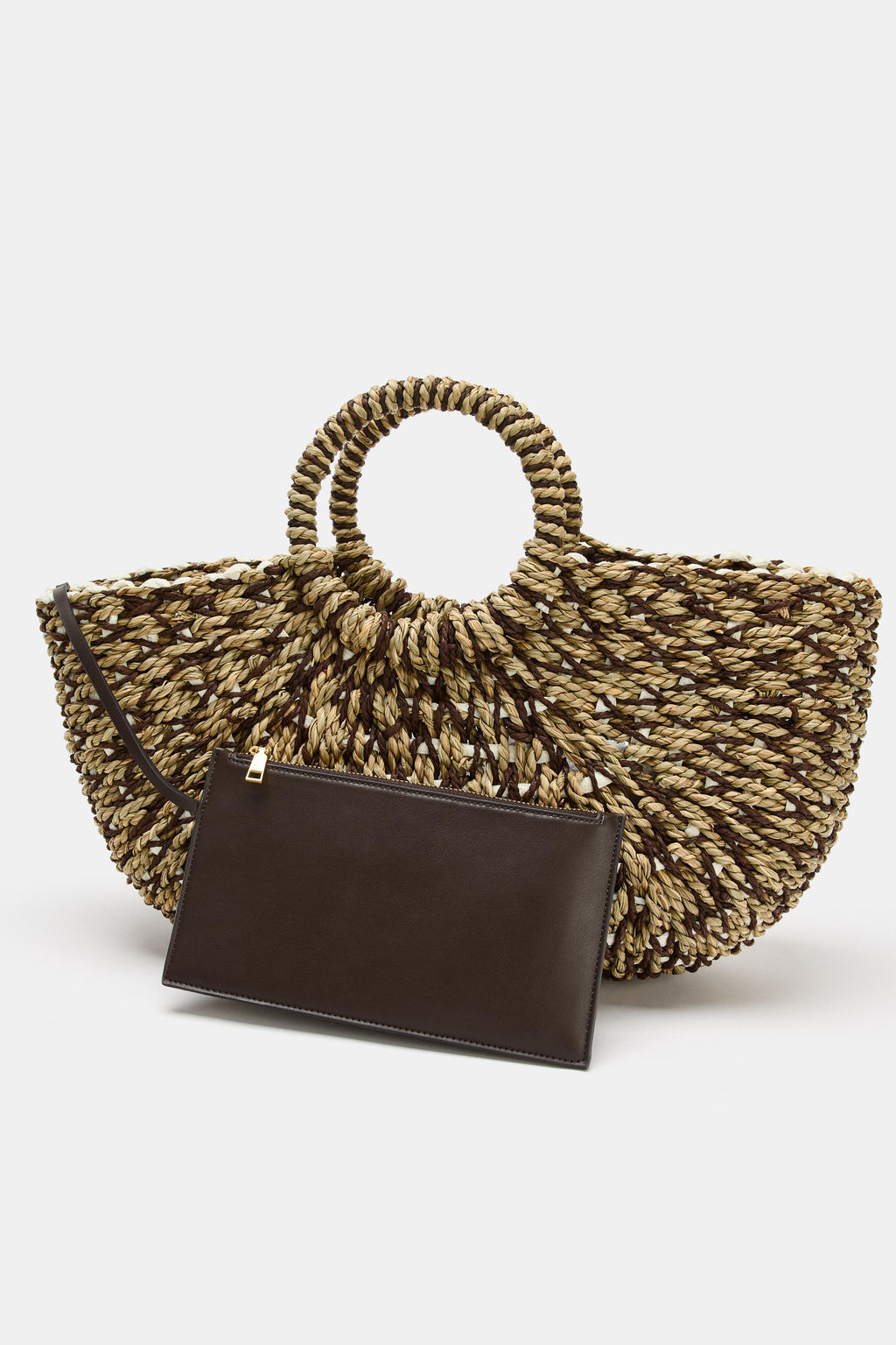BOLSO DE MANO TRENZADO / Bicolor - Zara фото 5