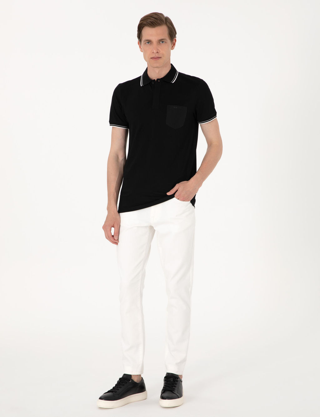 Ekru Slim Fit Jean Pantolon