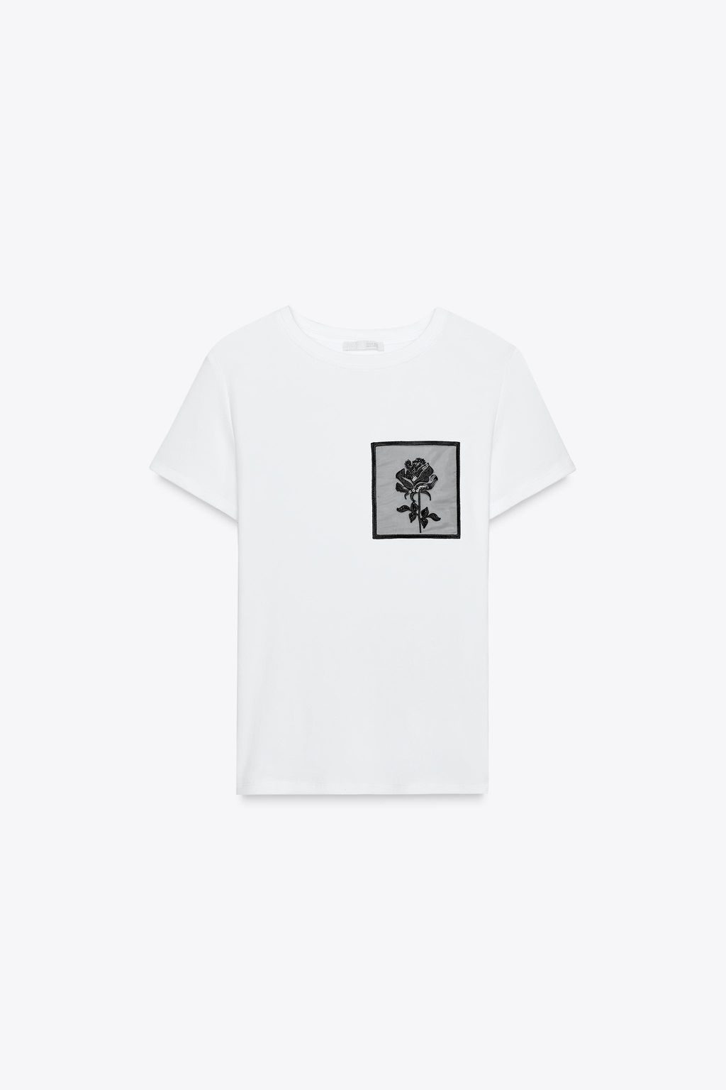 T-SHIRT WITH FLOWER POCKET - Zara фото 5