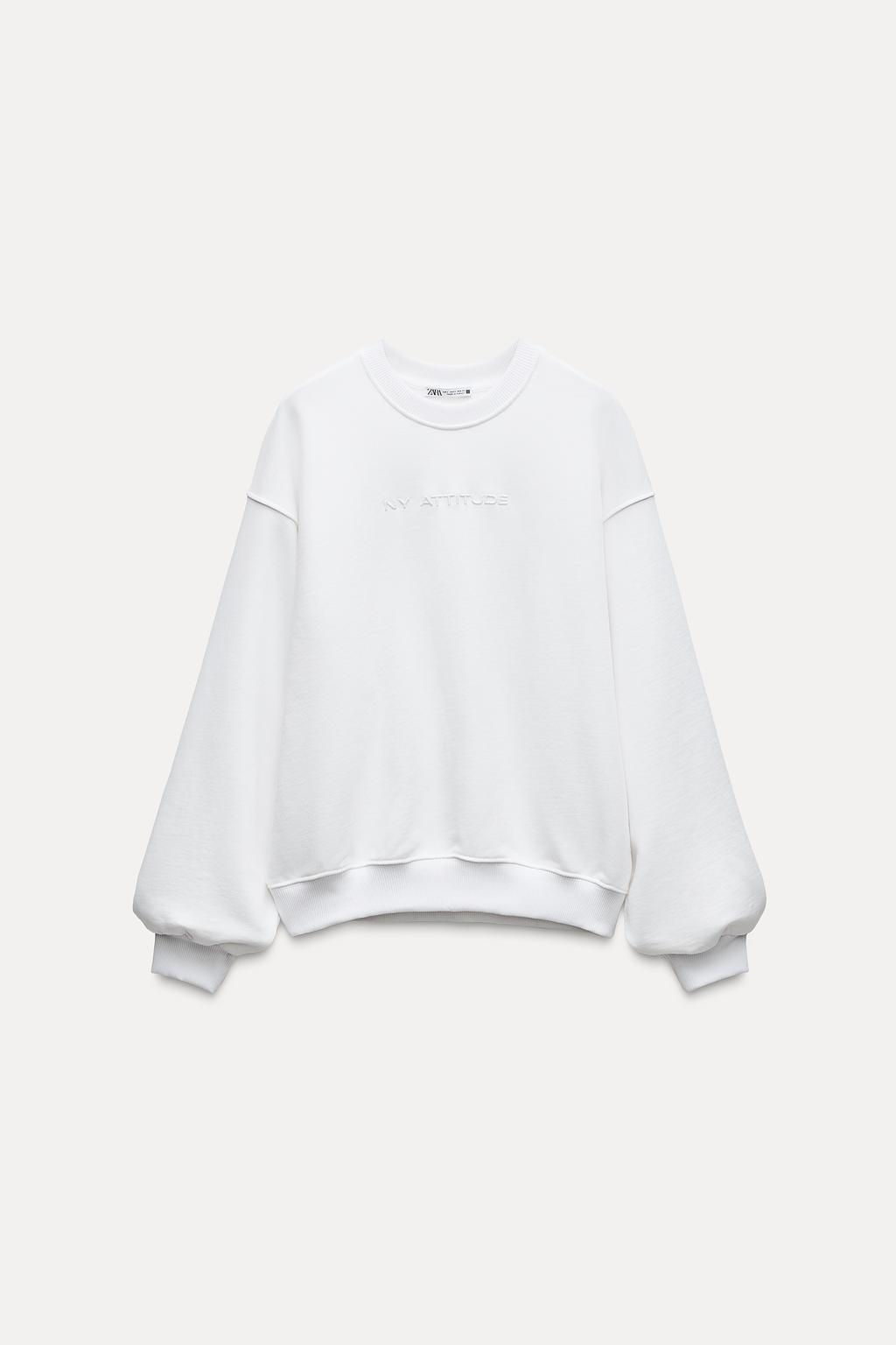 MINIMALIST SLOGAN SWEATSHIRT - Zara фото 8