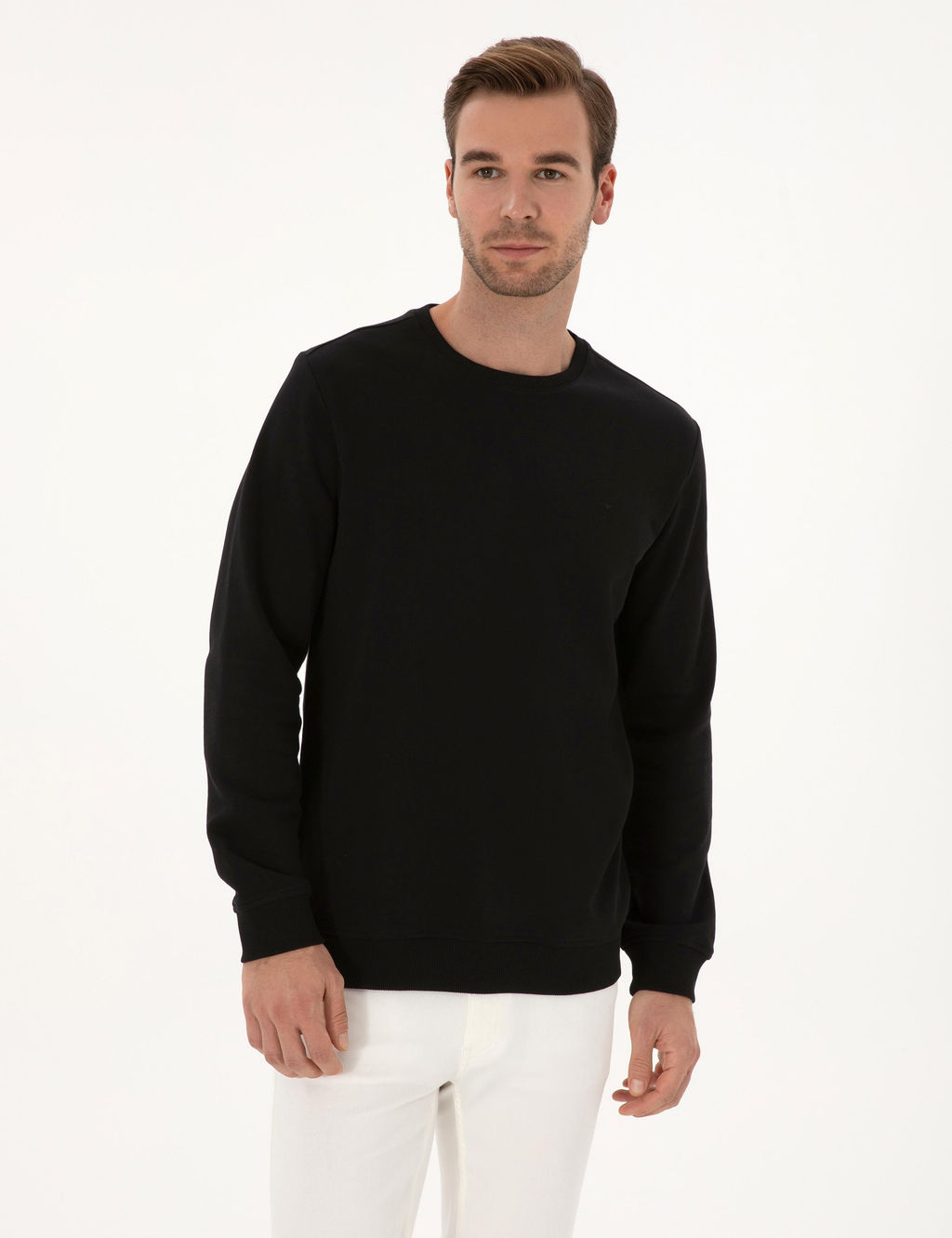 Siyah Regular Fit Sweatshirt - Cacharel фото 3