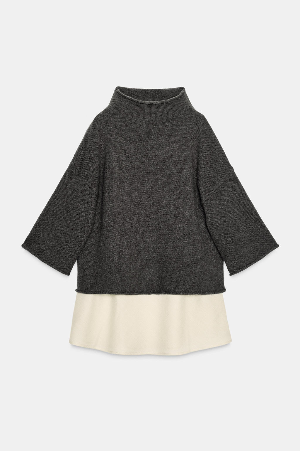 WOOL AND SATIN CONTRAST JUMPER - Zara фото 2