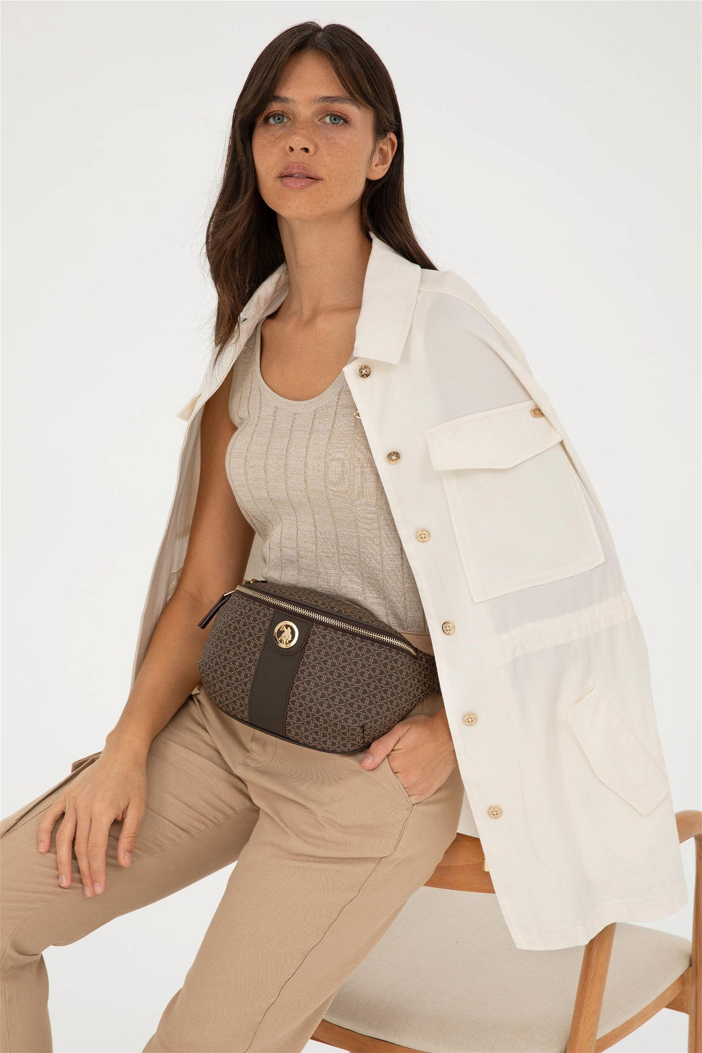 U. S. Polo Assn / Женская коричневая поясная сумка