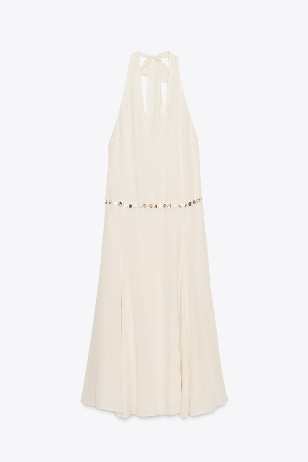 BEADED HALTER MIDI DRESS - Zara фото 2
