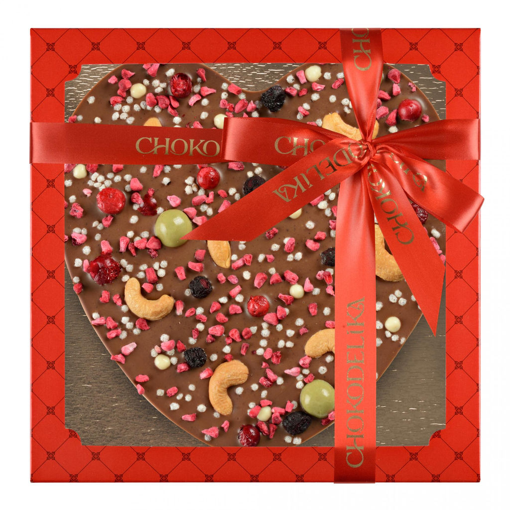 Шоколад молочный с кешью Любящее сердце 180 гр