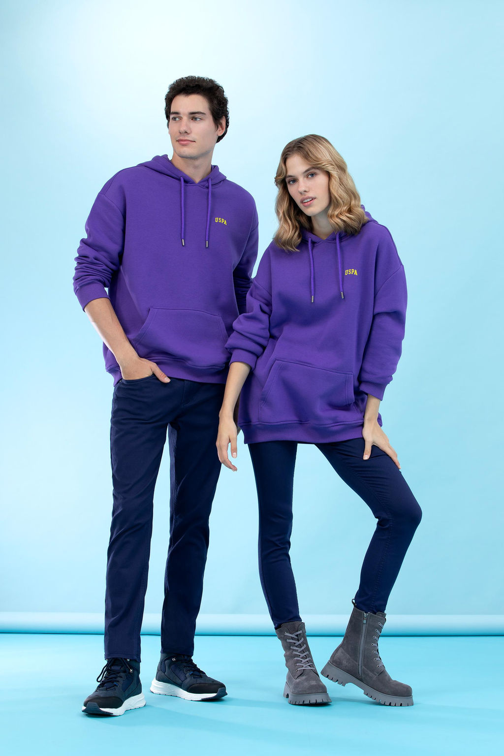 U. S. Polo Assn Пурпурный базовый свитшот оверсайз с капюшоном - U.s. polo assn фото 11