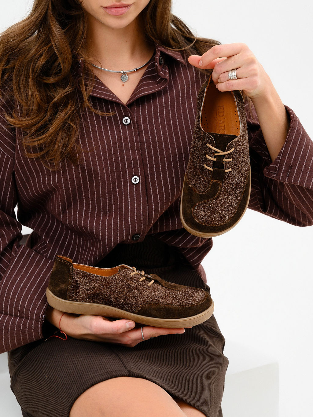 Босоногие туфли 188.natabr.Коричневый джангл+коричневая замша