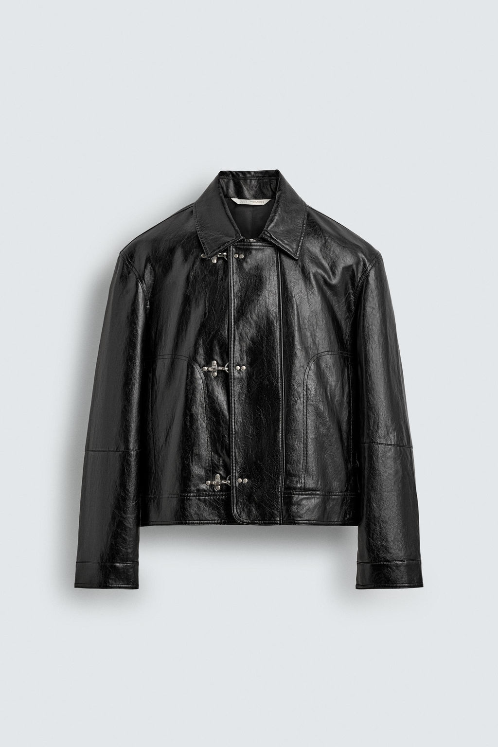 LEATHER EFFECT JACKET WITH FIREMAN CLASPS - Zara фото 15