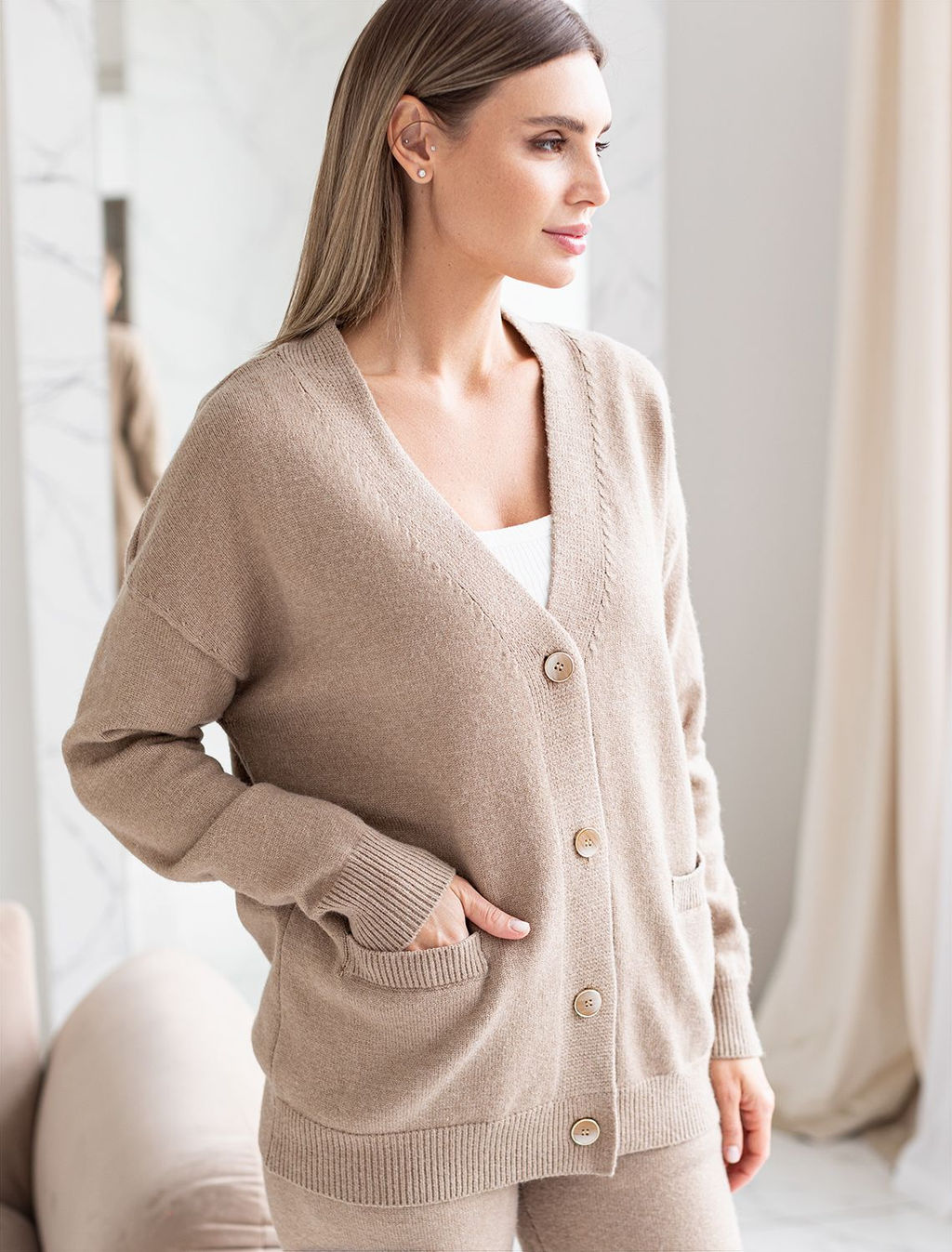 VILATTE / Кардиган из пряжи с кашемиром