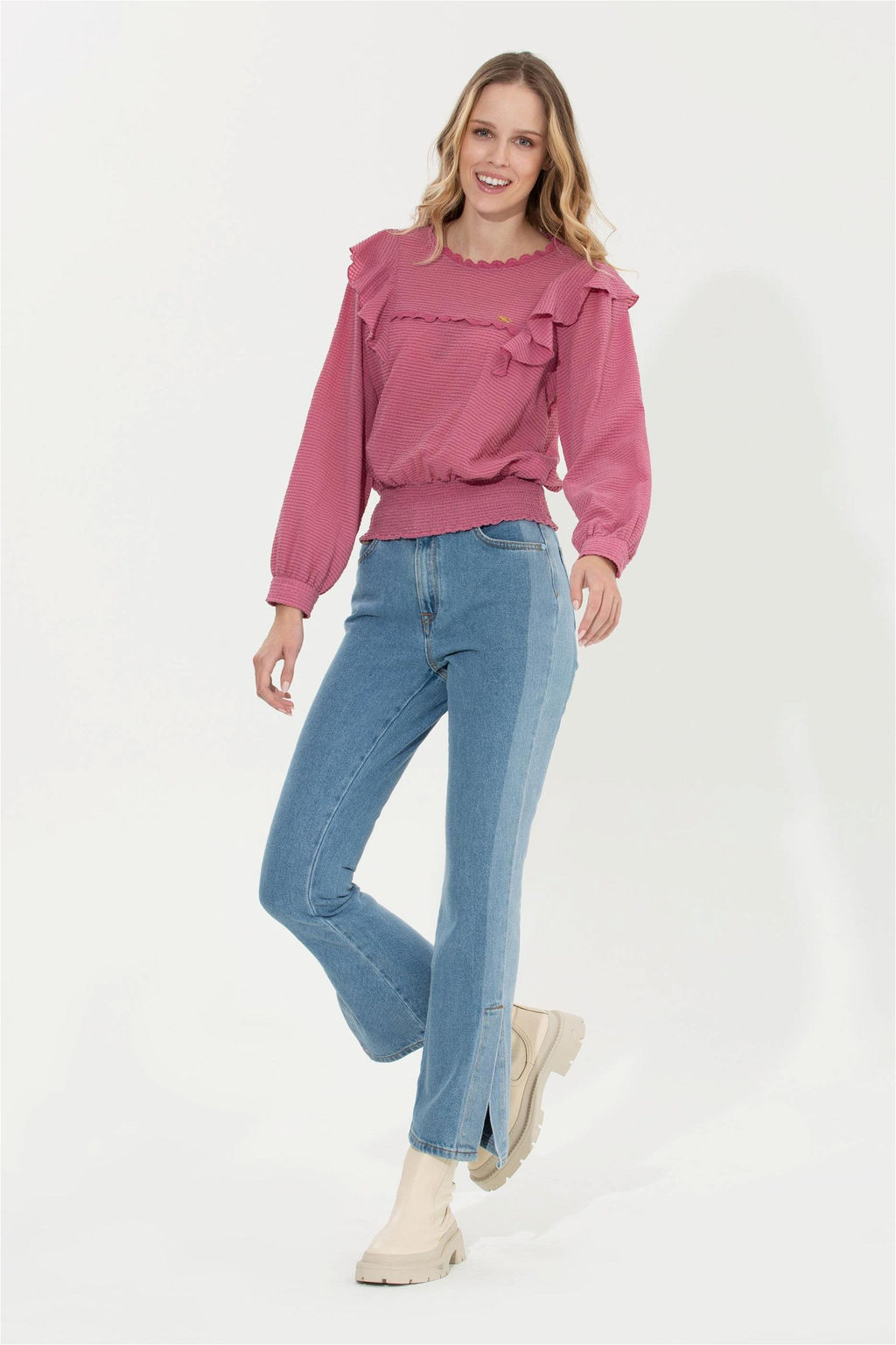 Женская розовая рубашка с длинным рукавом Неожиданная скидка в корзине - U.s. polo assn фото 2