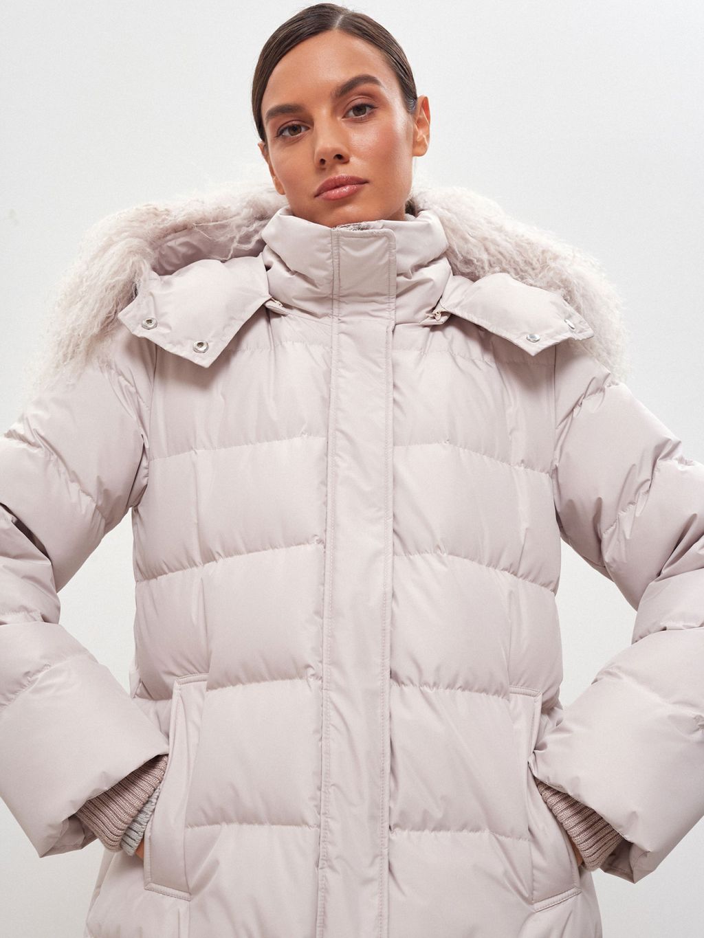 Conso/WDL 220514 - vanilla Пуховое Полупальто фото 2