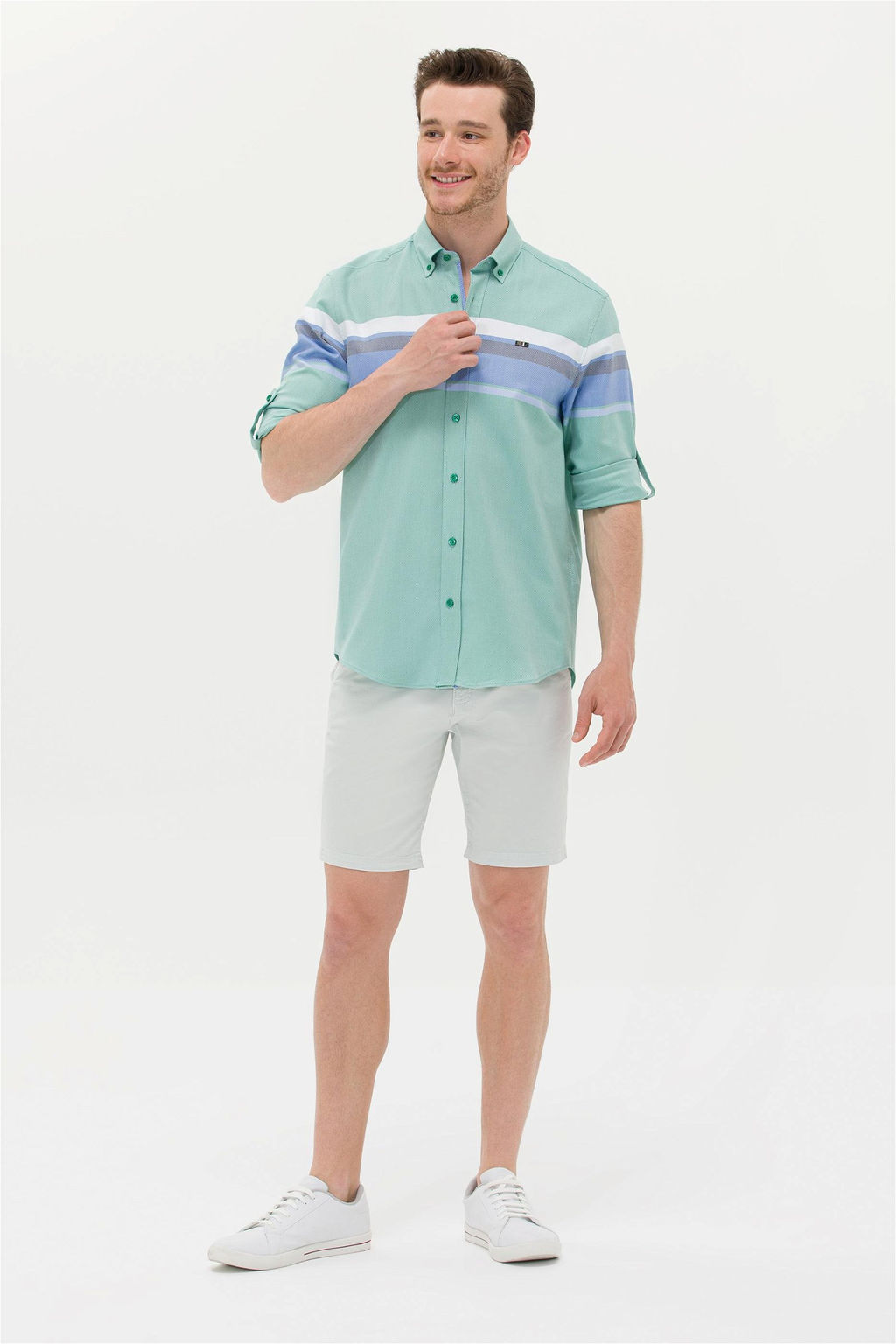 Мужская зеленая рубашка с длинным рукавом - U.s. polo assn фото 11