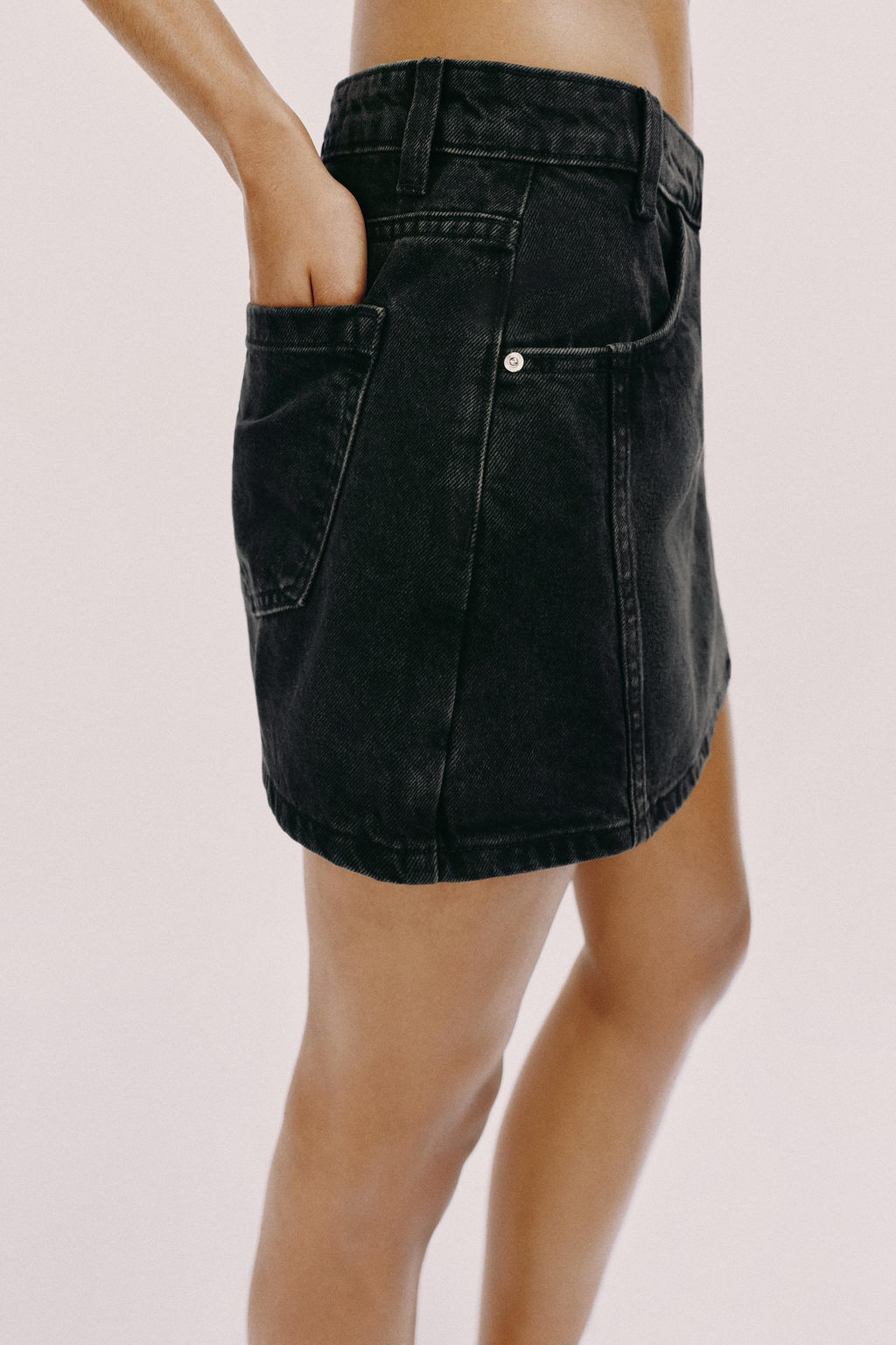 FALDA PANTAL?N Z1975 DENIM CRUZADA / Negro - Zara фото 3