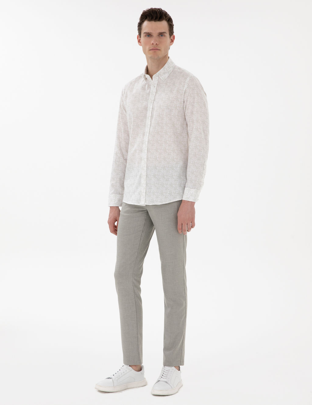 Haki Slim Fit Uzun Kollu G_mlek