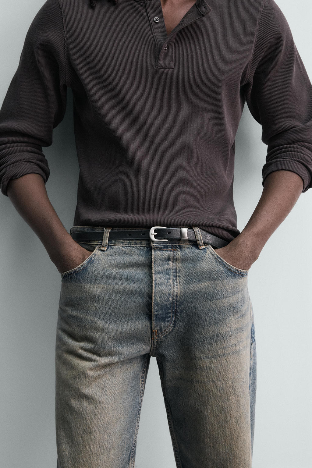 JEANS STRAIGHT FIT ROTOS / Azul tinta - Zara фото 7