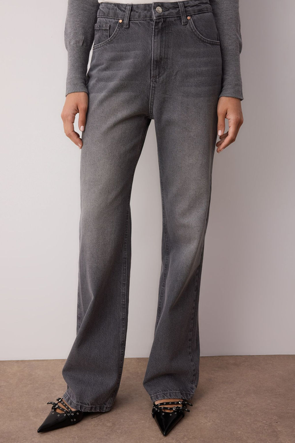 TRENDYOLMILLA Mavi Soluk Efekt Vintage Yuksek Bel Wide Leg Jeans TWOAW24JE00089  фото 3