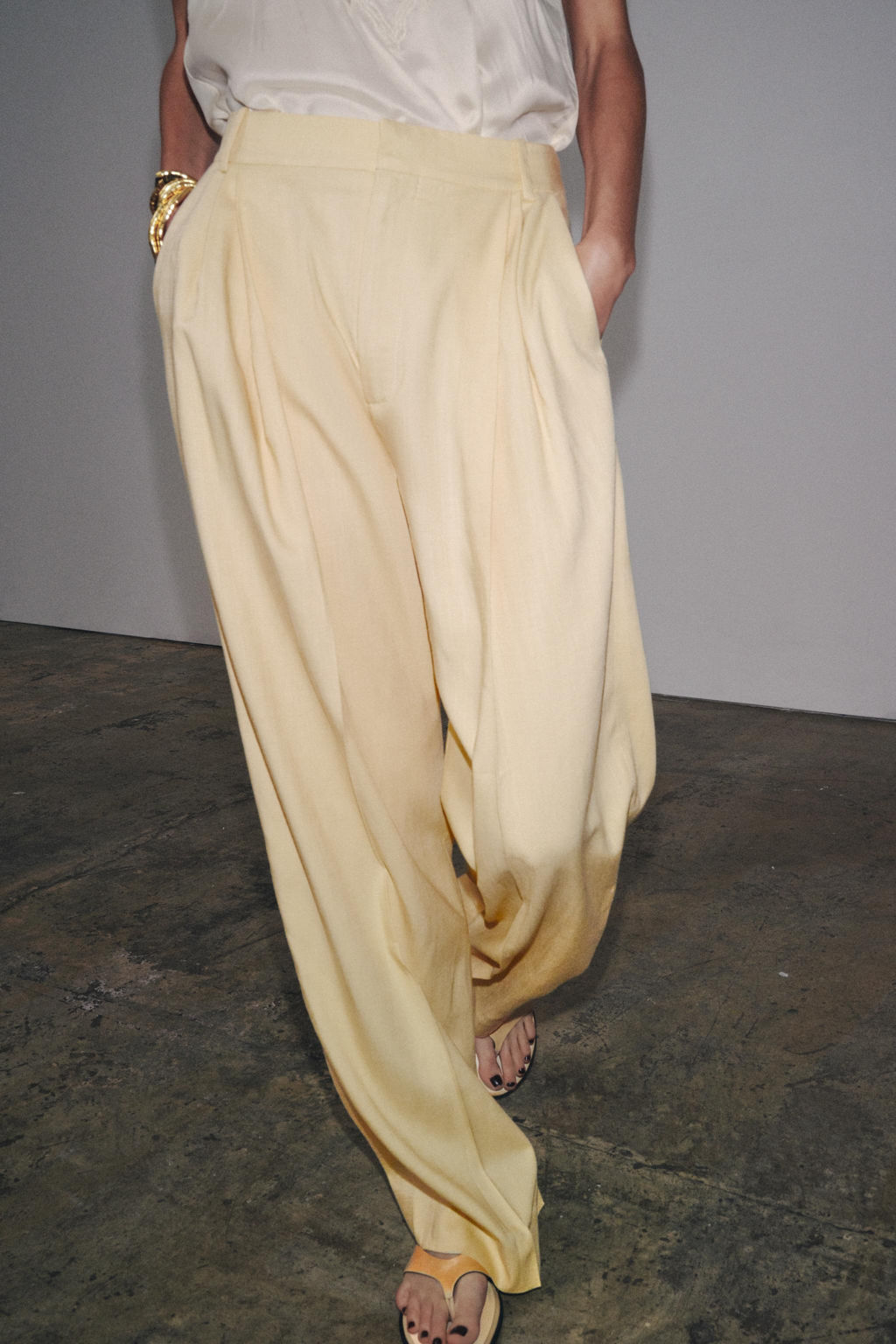 ZW COLLECTION WIDE-LEG DARTED TROUSERS