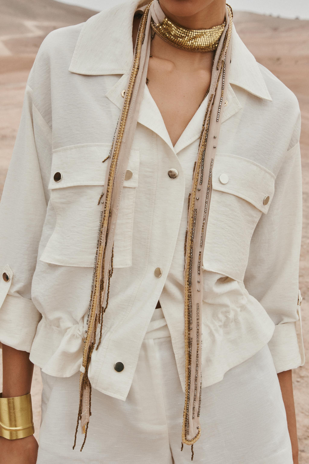 SHORT SLEEVE SAFARI SHIRT WITH TURN-UPS