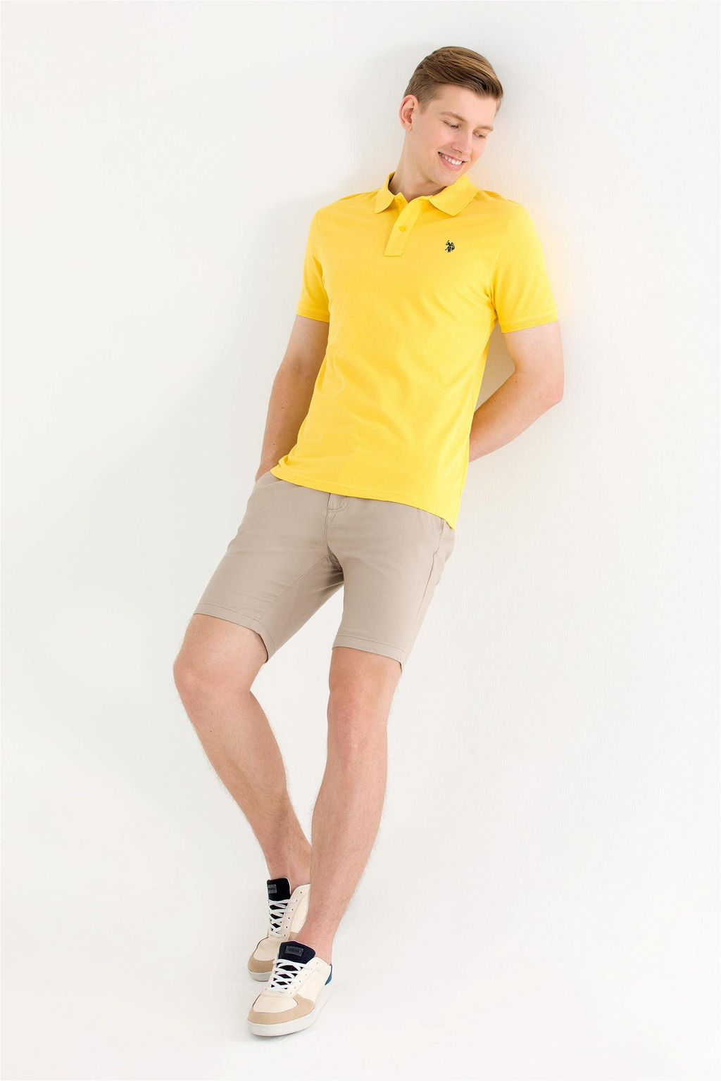 U. S. Polo Assn Мужская темно-желтая базовая футболка с воротником-поло - U.s. polo assn фото 10
