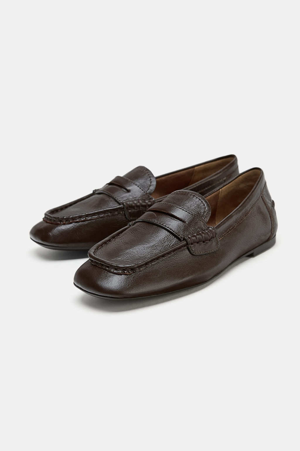 SOFT LEATHER LOAFERS - Zara фото 5