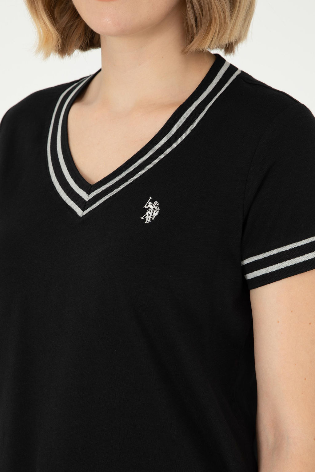 Женская черная футболка - U.s. polo assn фото 7