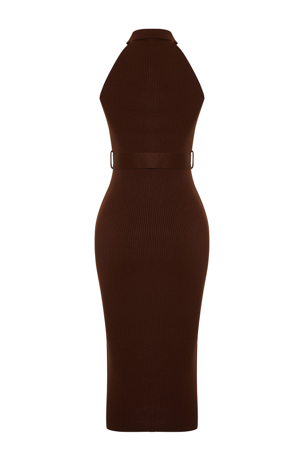 TRENDYOLMILLA Mavi Midi Triko Kemer Detayl? Elbise TWOSS22EL1031  фото 14