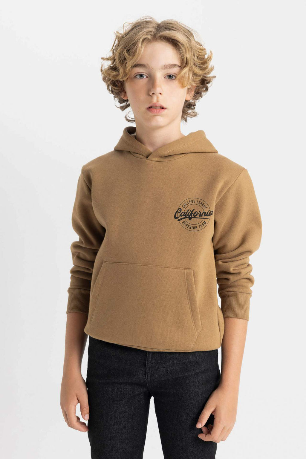 Erkek Cocuk Cepli Yaz? Bask?l? Kapusonlu Kal?n Okul Sweatshirt - Defacto фото 3