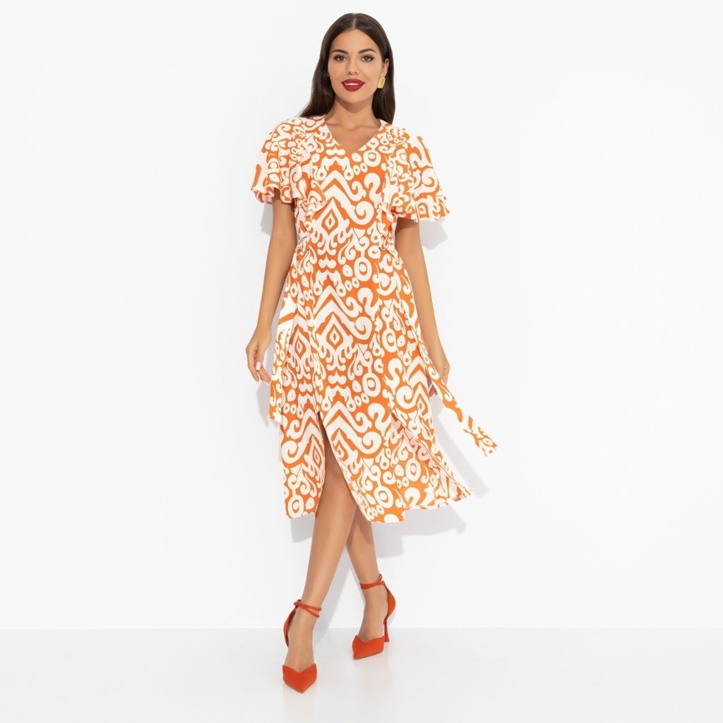 Платье из вискозы, Мода без компромиссов (оранжевое) - Charutti фото 6