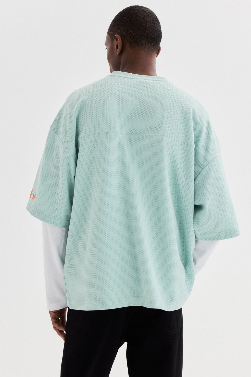 Camiseta estampada de malla Oversized Fit - H&m фото 4