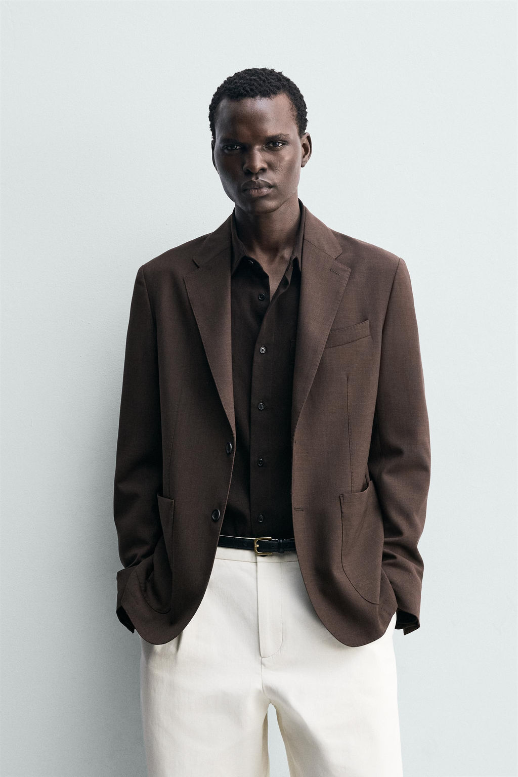 BLAZER REGULAR FIT 100% LANA / Marr?n