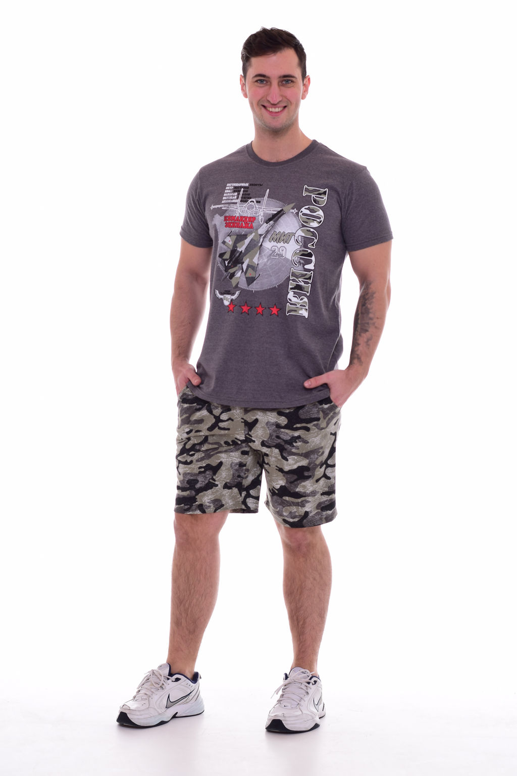 Костюм мужской 9-126 (антрацит-меланж+хаки), МИГ-29