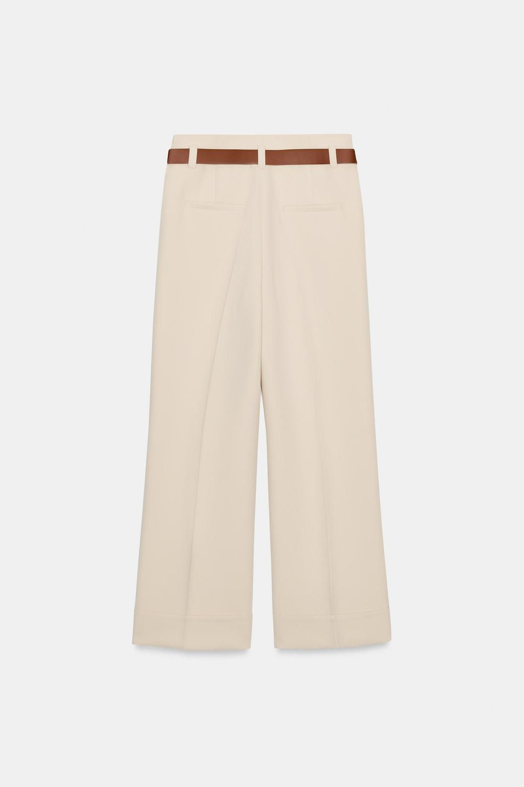 TROUSERS WITH TURN-UP CUFFS AND BELT - Zara фото 16