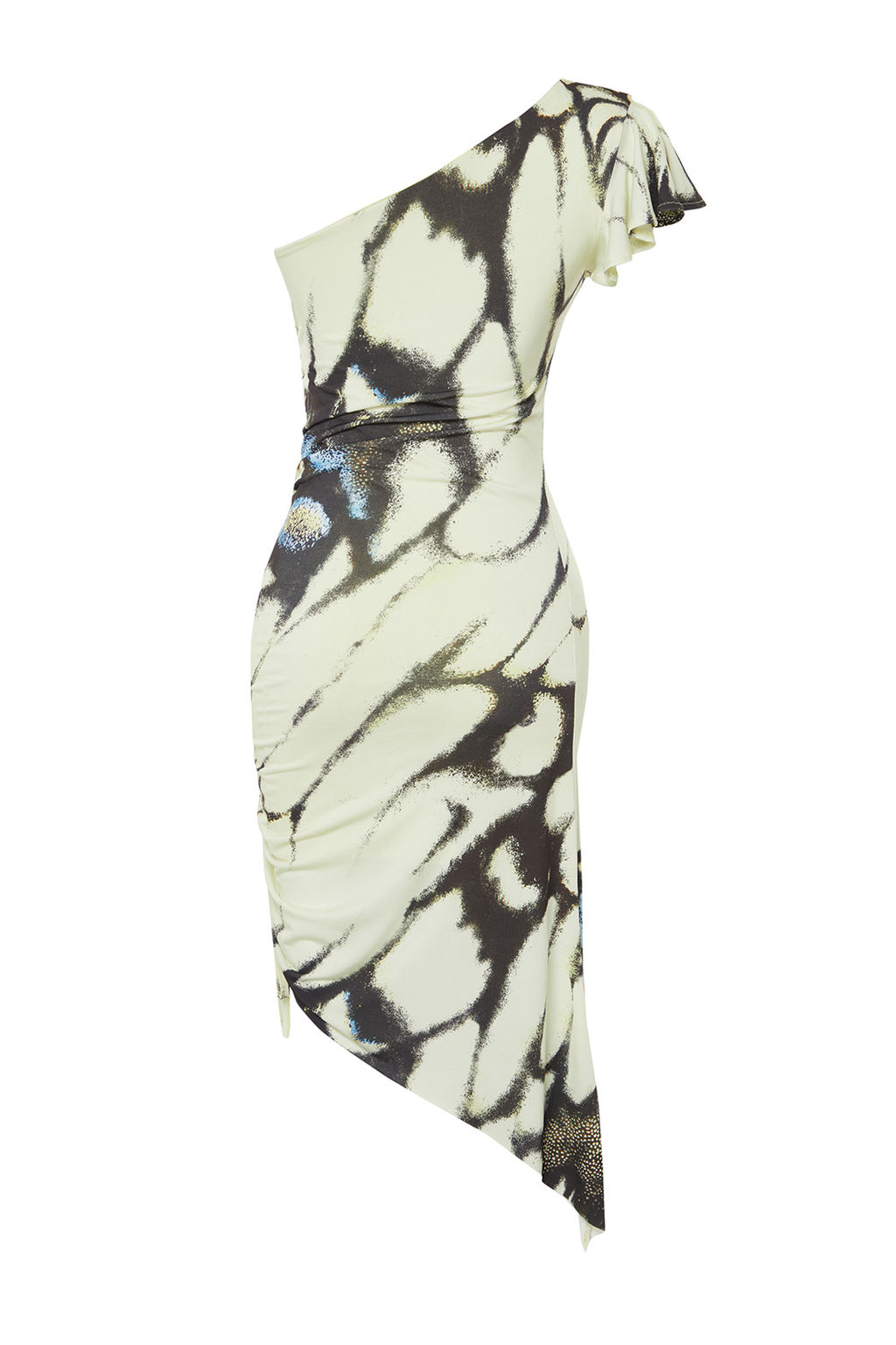 Limited Edition Cok Renkli Bask?l? Midi Asimetrik Yaka Esnek Orme Kalem Elbise TWOSS24EL00565 - Trendyolmilla фото 13