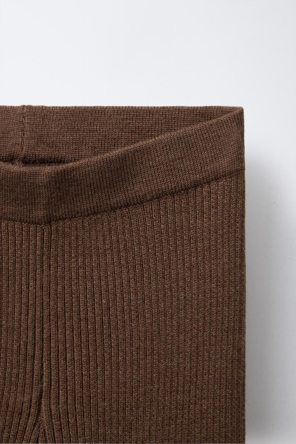 RIBBED FLARED TROUSERS - Zara фото 5